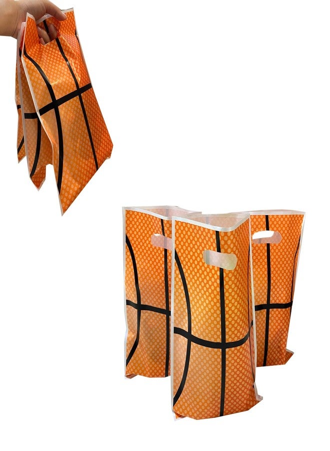 LYK 30PCS Basketball Gift Bags, Basketball Theme, Orange, 9.8x6.3 inches, Birthday Party - Image 1